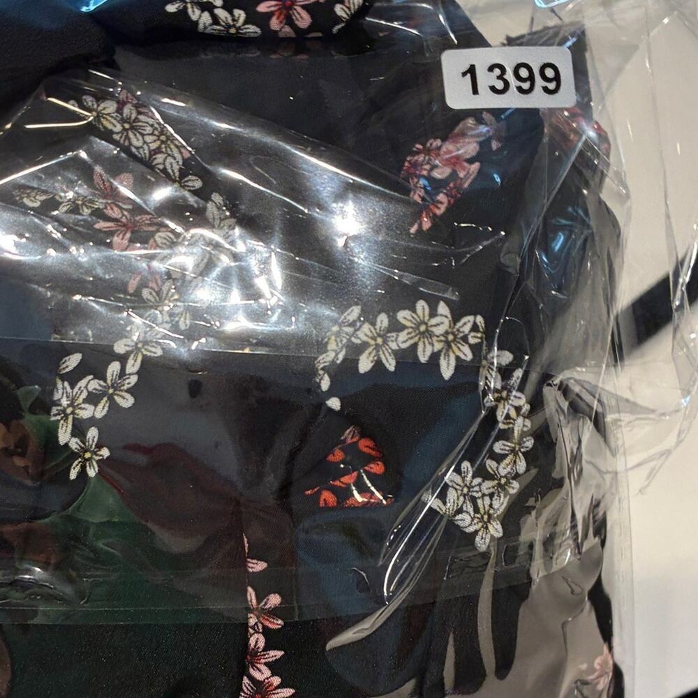 Sandro Black 100% Silk Floral Heart Print Midi Dress Small - Picture 14 of 14